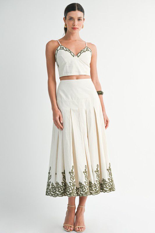 EB Luxe Embroidered Bustier Skirt Set