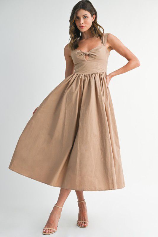 Endless Blu Sweetheart Bow Midi Dress