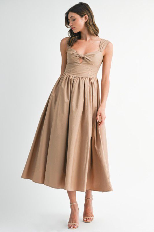 Endless Blu Sweetheart Bow Midi Dress