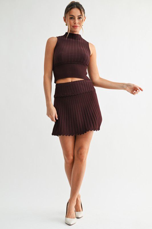 Evenuel Ripple Edge Knit Skit  Set