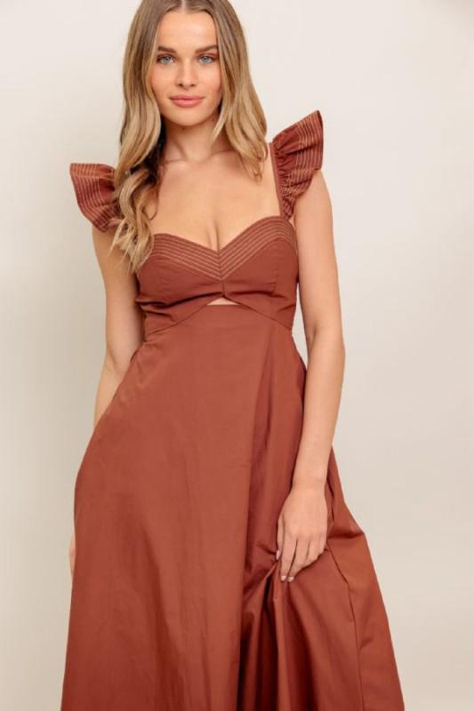 Flying Tomato Solid Midi Dress