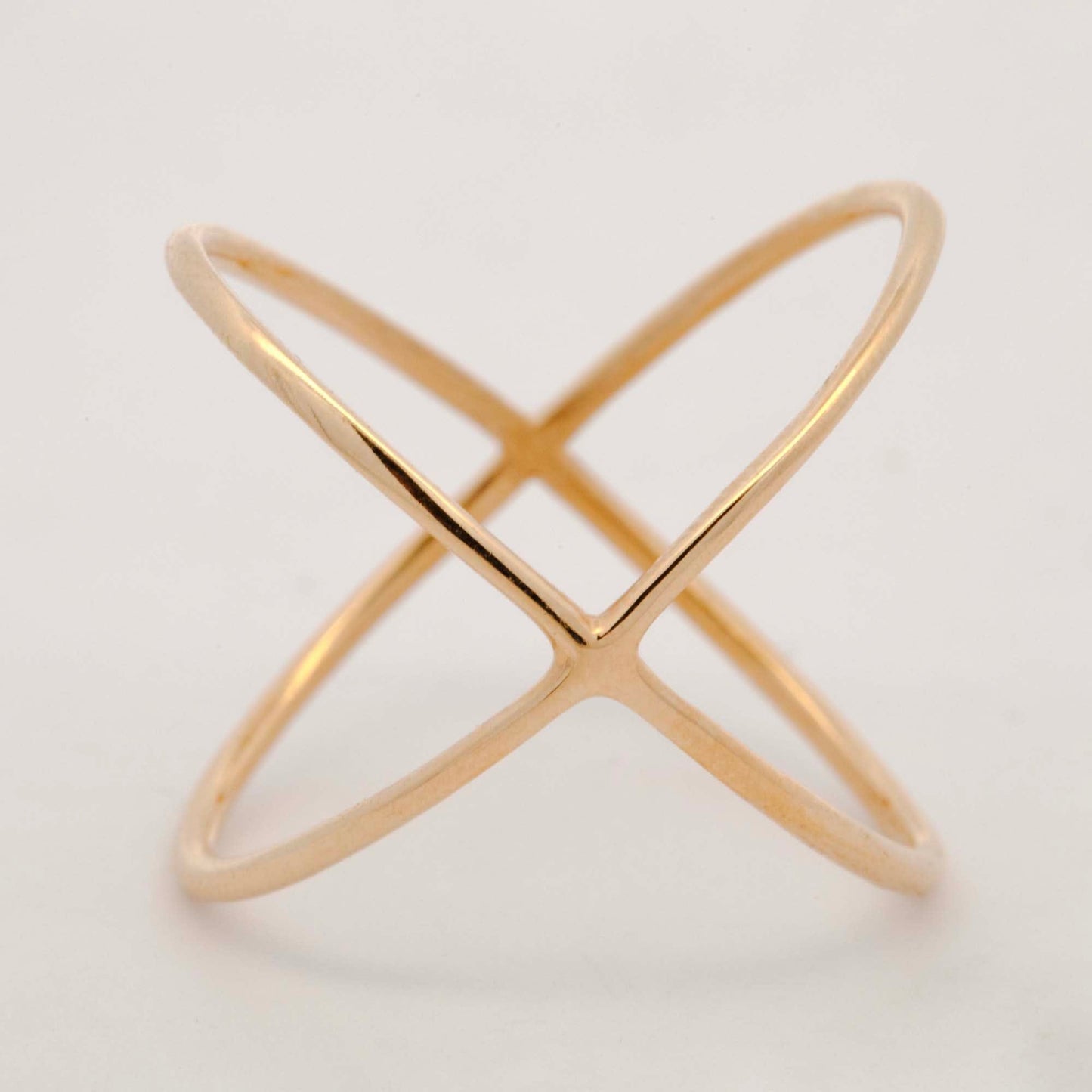 14K Yellow Gold X Ring