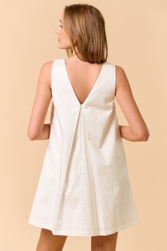 Lalavon Shirred Mini Dress with Leaf Embellishment