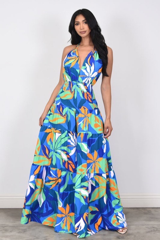Cameo Floral Print Woven Halter Neck Jumpsuit