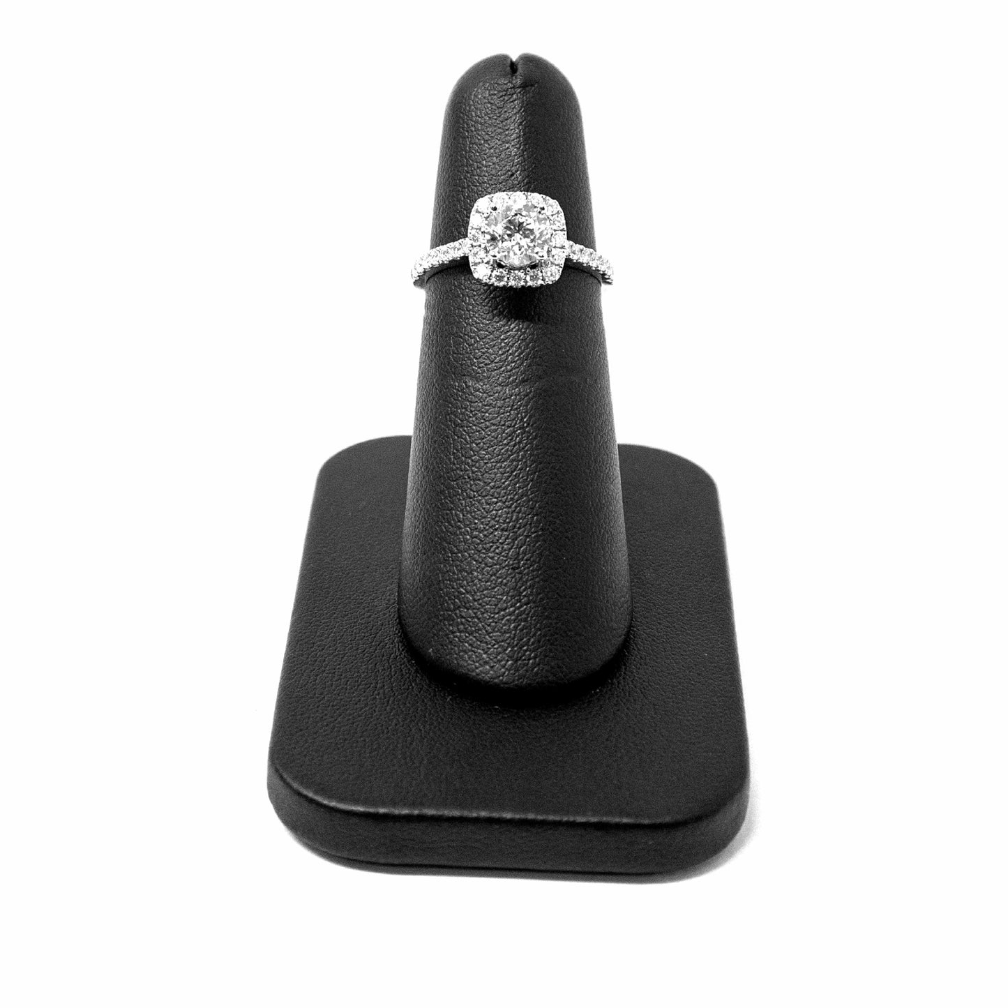 18K White Gold and Diamond Halo Engagement Ring