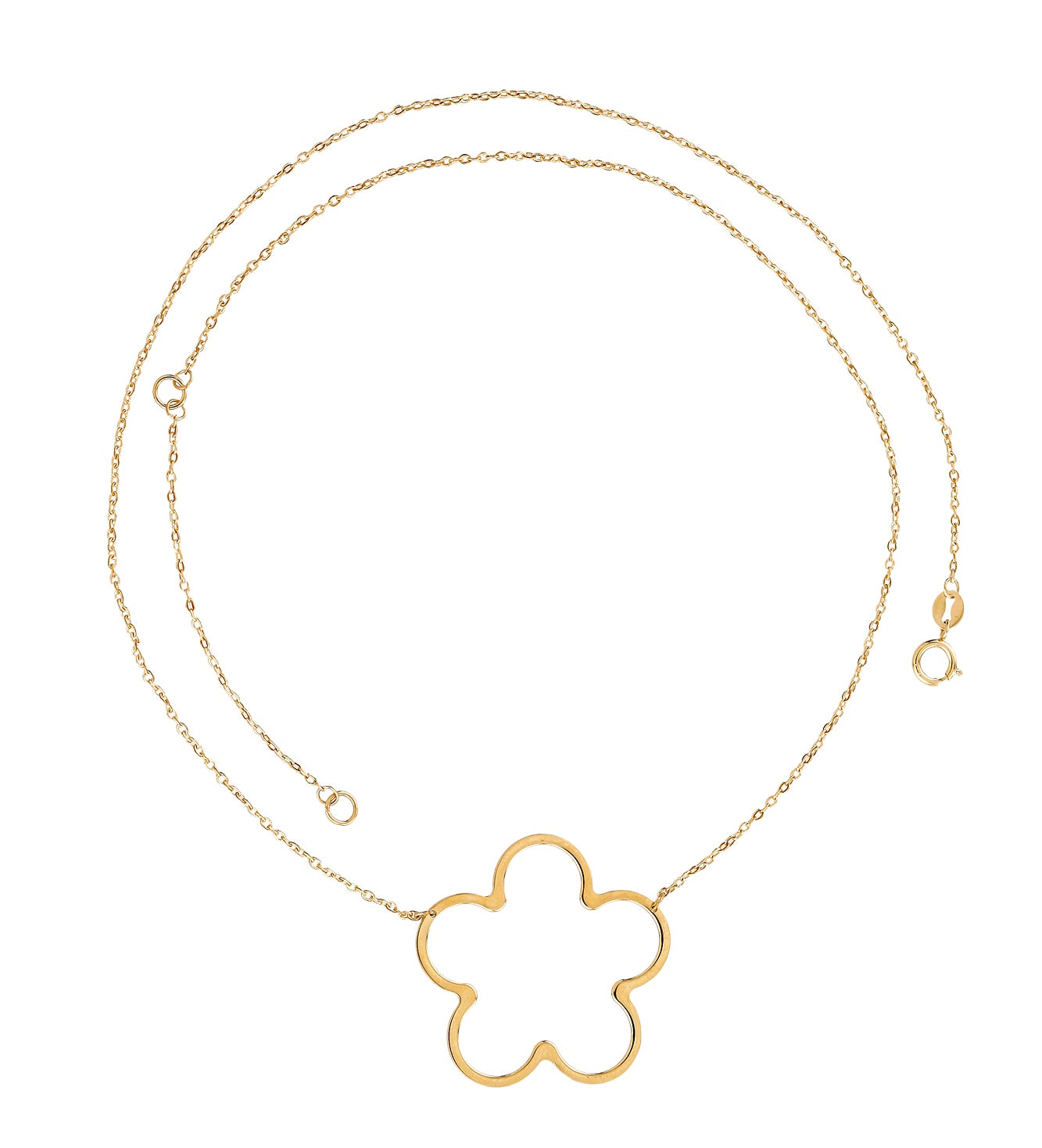 14K Yellow Gold Flower Necklace