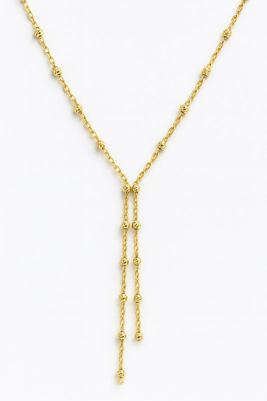14k Yellow Gold Mini Beads Liaret Necklace