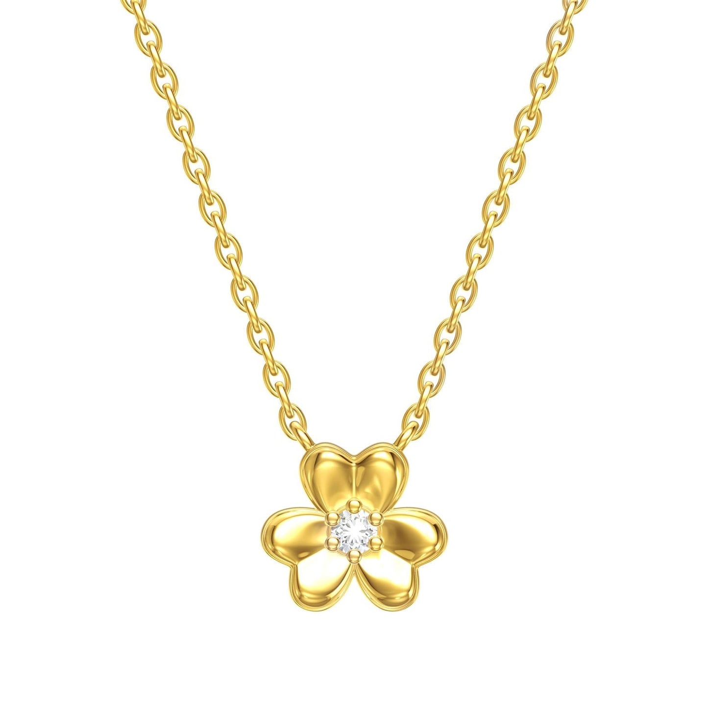 14K Yellow gold Mini Flower Necklace