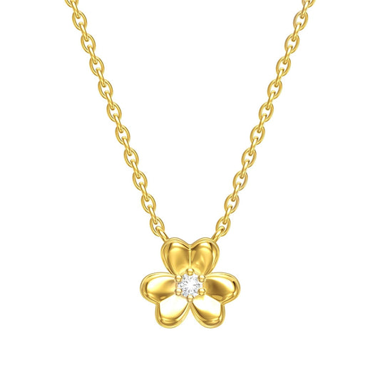 14K Yellow gold Mini Flower Necklace
