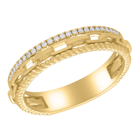 14K Yellow Gold Link Statement Ring