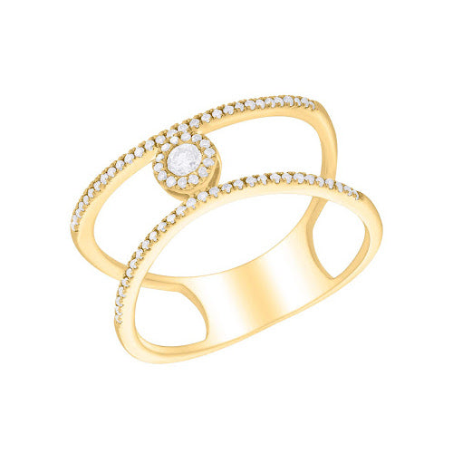 14K Yellow Gold with Diamond Ring