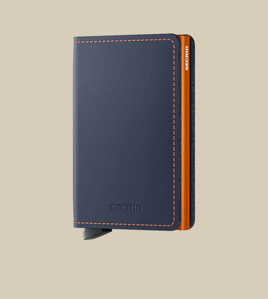 Secrid Slim Wallet Matte Night Blue & Orange 9012