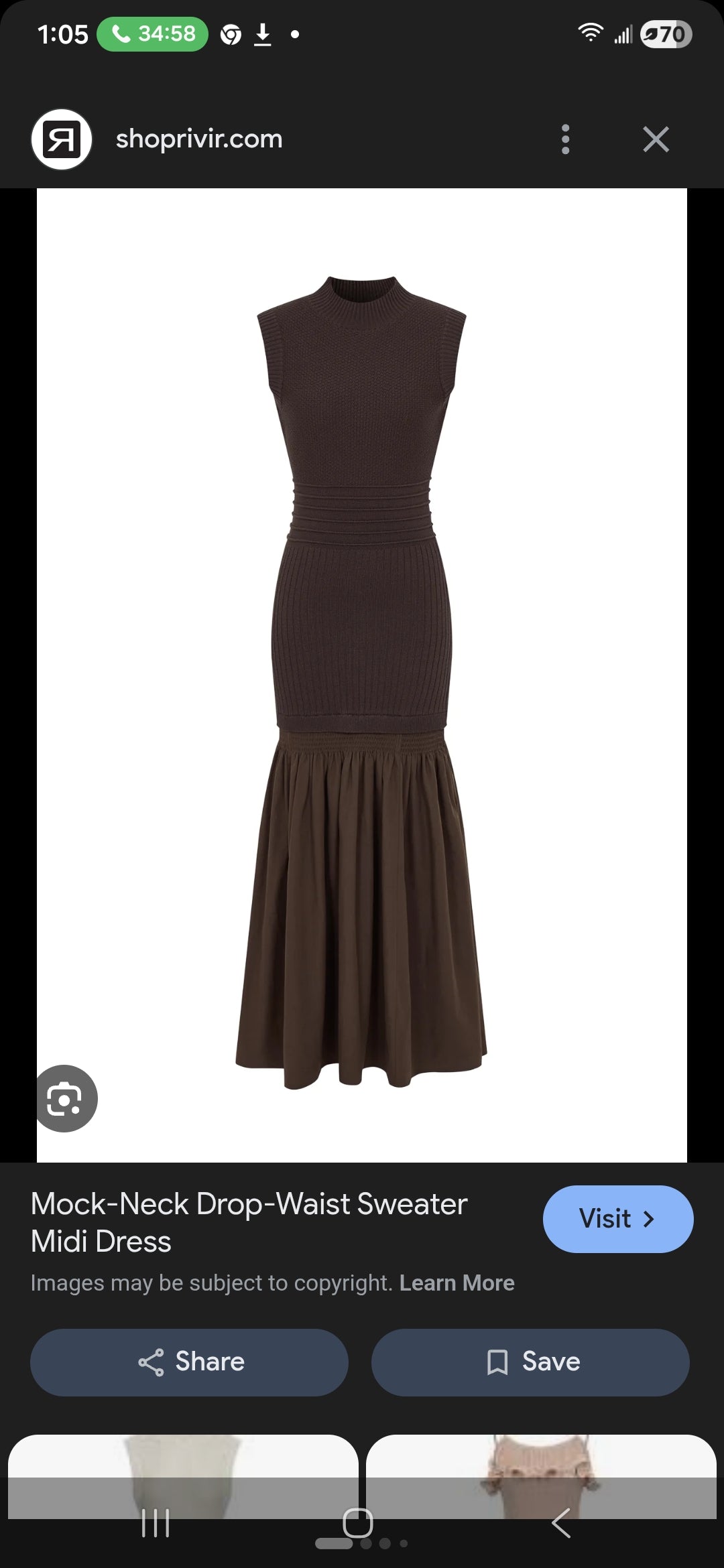 River Mock- Neck Drop-Waist Sweater Midi Dress