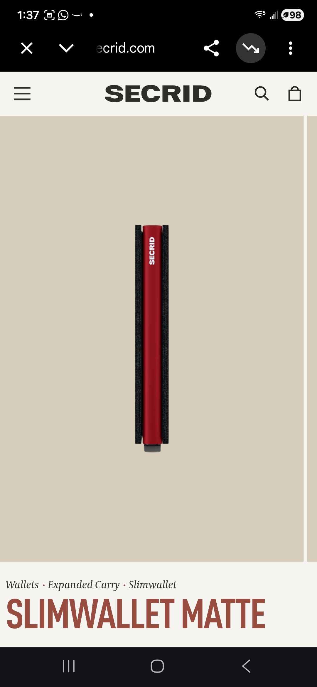 Secrid Slim Matte Black & Red Wallet