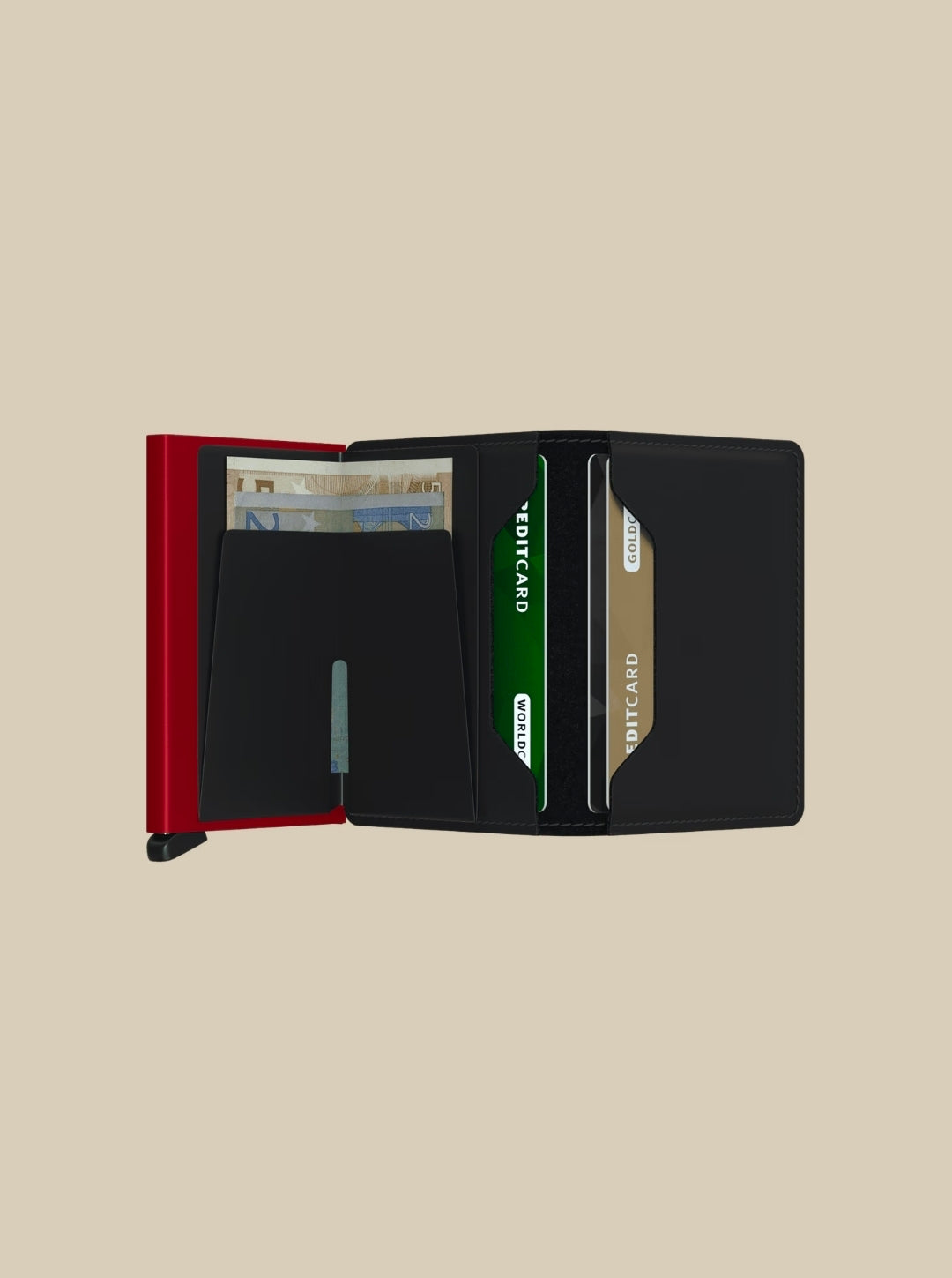 Secrid Slim Matte Black & Red Wallet
