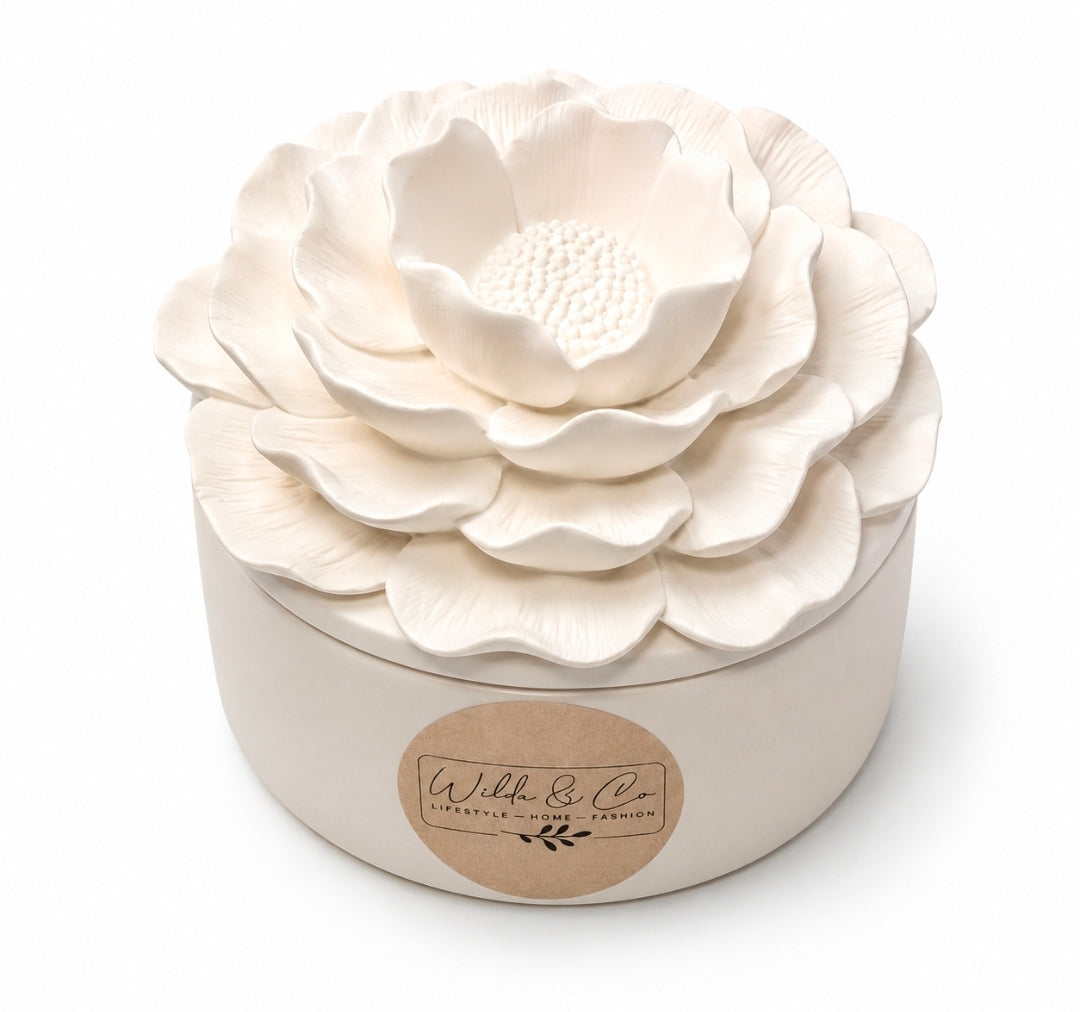 Camelia Low Candle Floral Jewelry Box