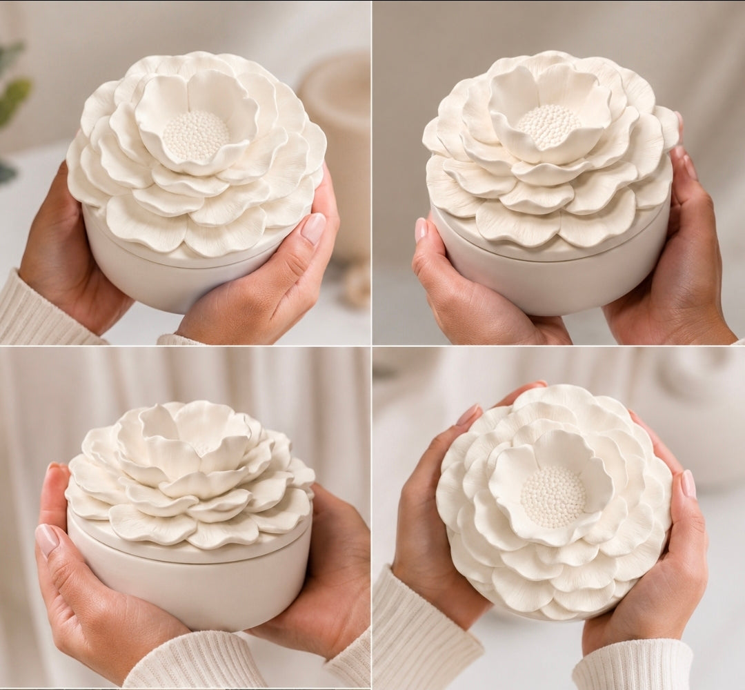 Camelia Low Candle Floral Jewelry Box
