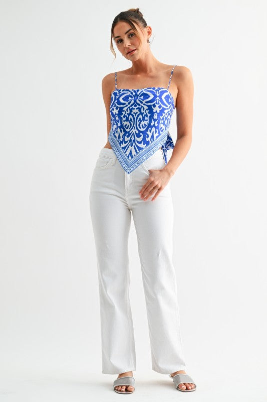Evenuel Ornate Scarf Hem Cami Top