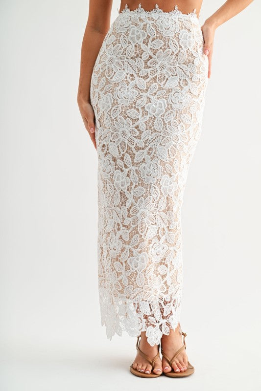 Evenuel  Floral Lace Two-piece Skirt Set