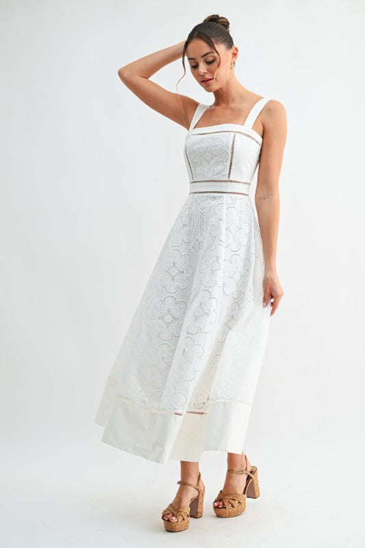 Evenuel Garden Heirloom Lace Midi Dress