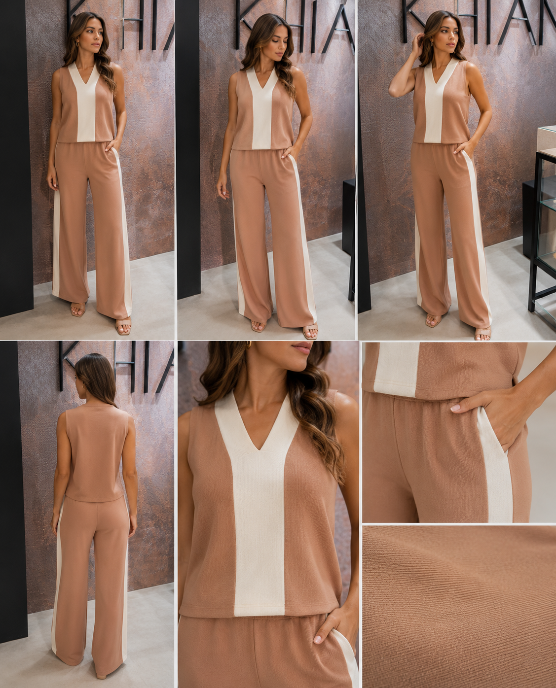 Dreamer Color Block Two-piece Lounge Set Pant