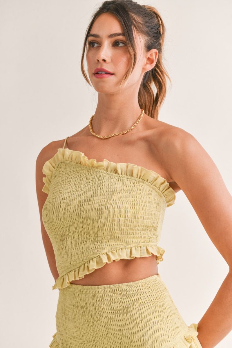 Mable Smocked  Side Cut out Mini Dress