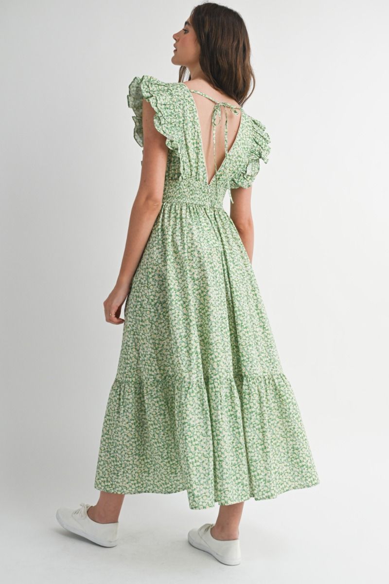 Mable Flutter Sleeve Midi Dress
