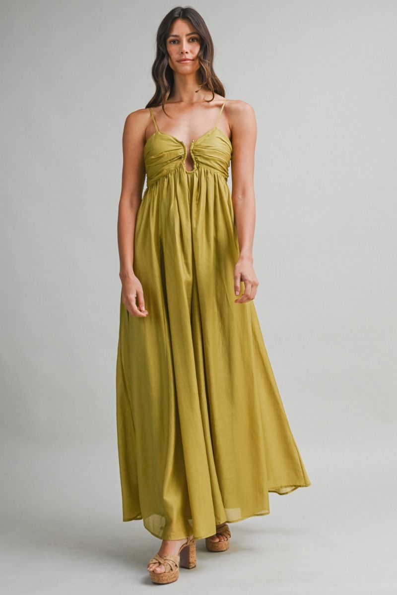 Mable Ruched Drapping Maxi Dress