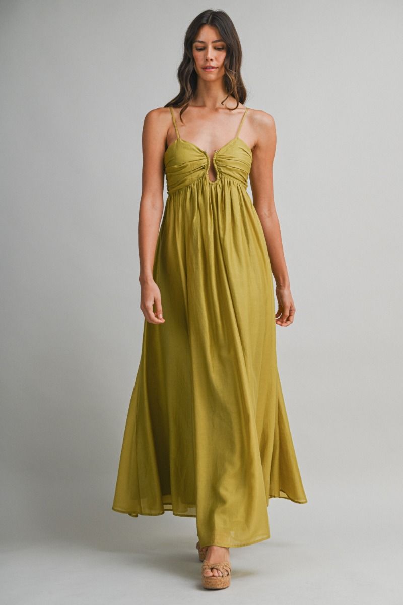 Mable Ruched Drapping Maxi Dress