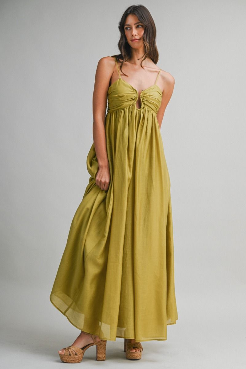 Mable Ruched Drapping Maxi Dress