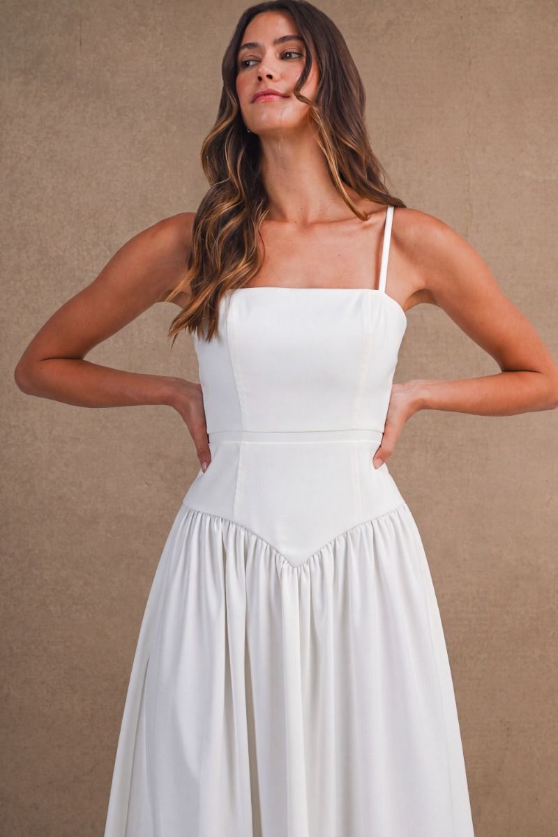 Mable Polka Dot Contrast Back Midi Dress