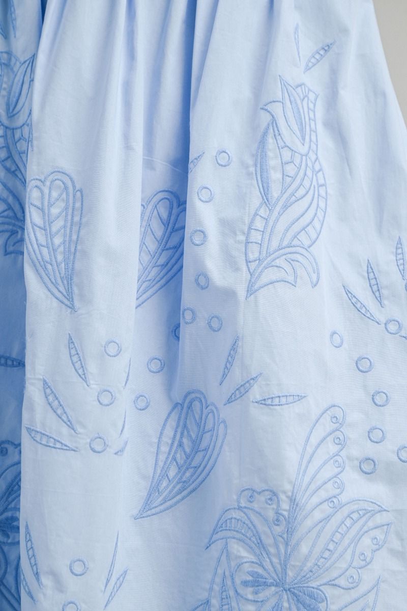 Mable Embroidered Crop Top and Midi Skirt Set