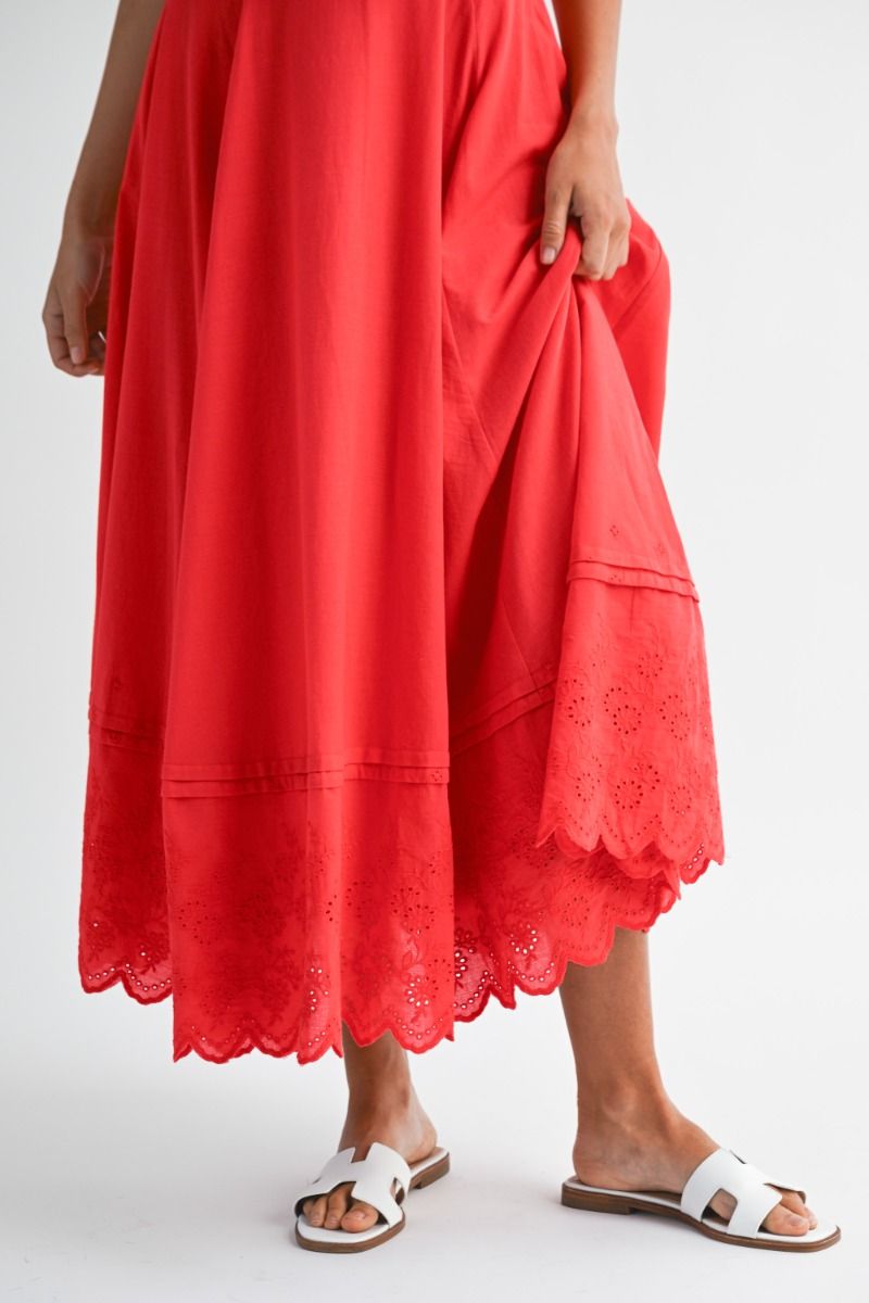 Mable Crop Top with Scalloped Top and Skirt Set