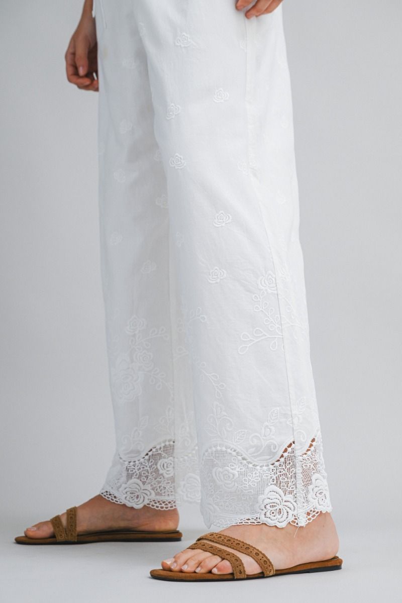 Mable Crochet Lace Scallop Crop Top and Pants Set