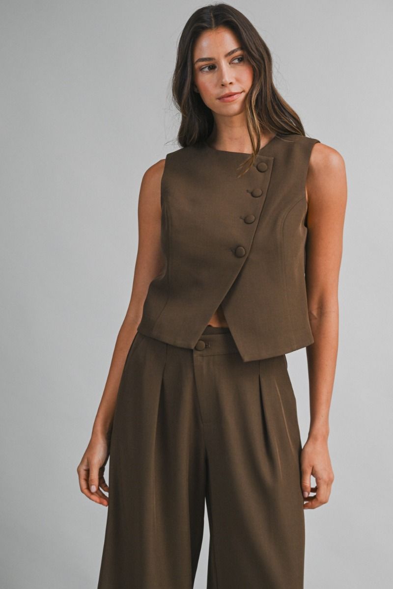 Mable Double Breasted Vest Top and Pants Set