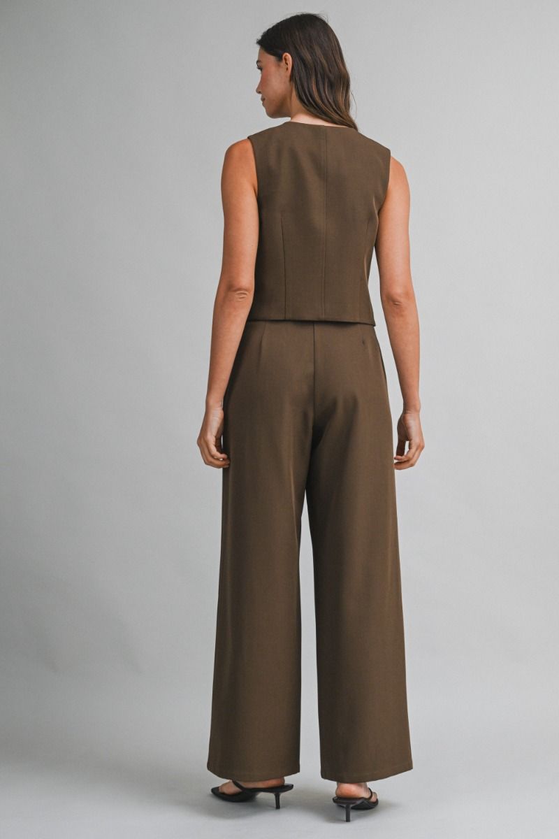 Mable Double Breasted Vest Top and Pants Set