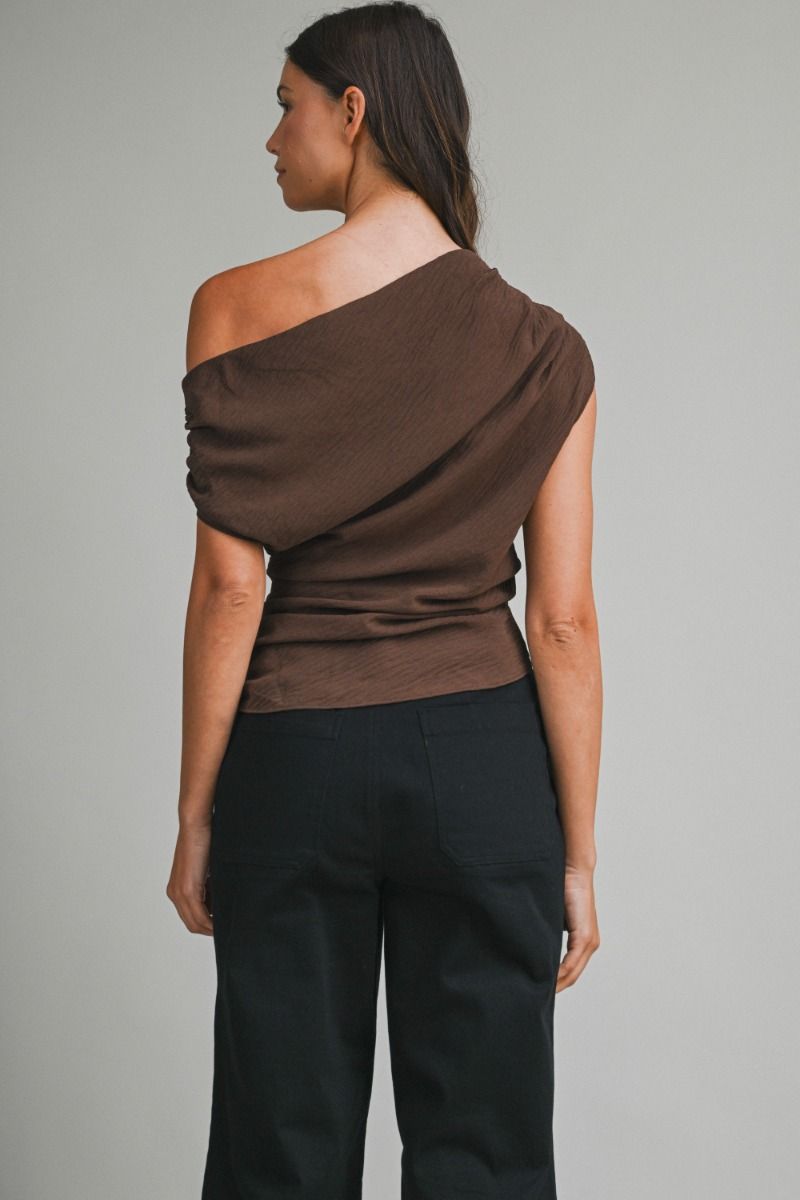 Mable Ruched One Shoulder Top