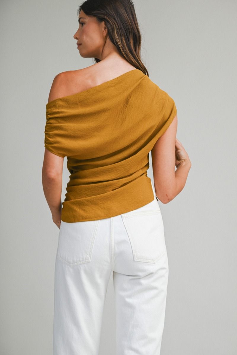 Mable Ruched One Shoulder Top