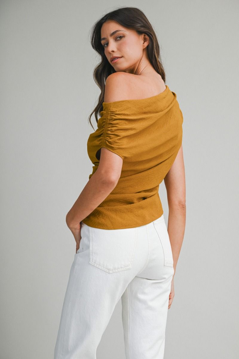 Mable Ruched One Shoulder Top