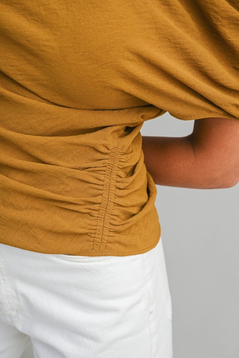 Mable Ruched One Shoulder Top