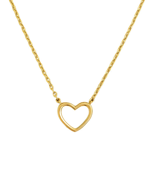 14K Yellow Gold Heart Necklace