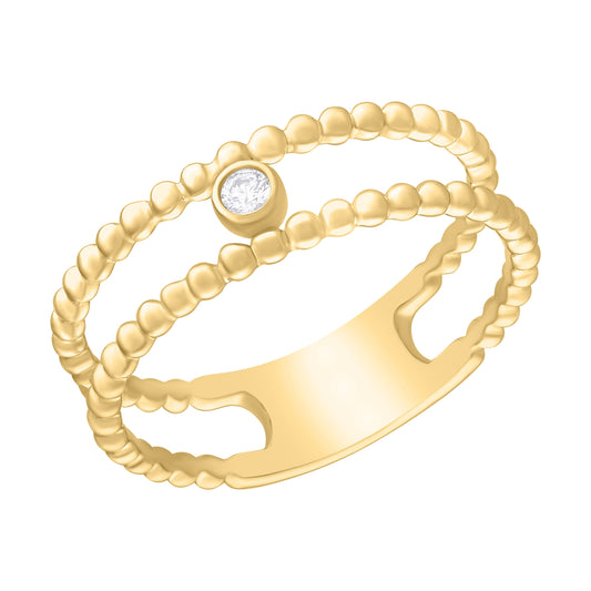 18K Yellow Gold with Diamond Ring