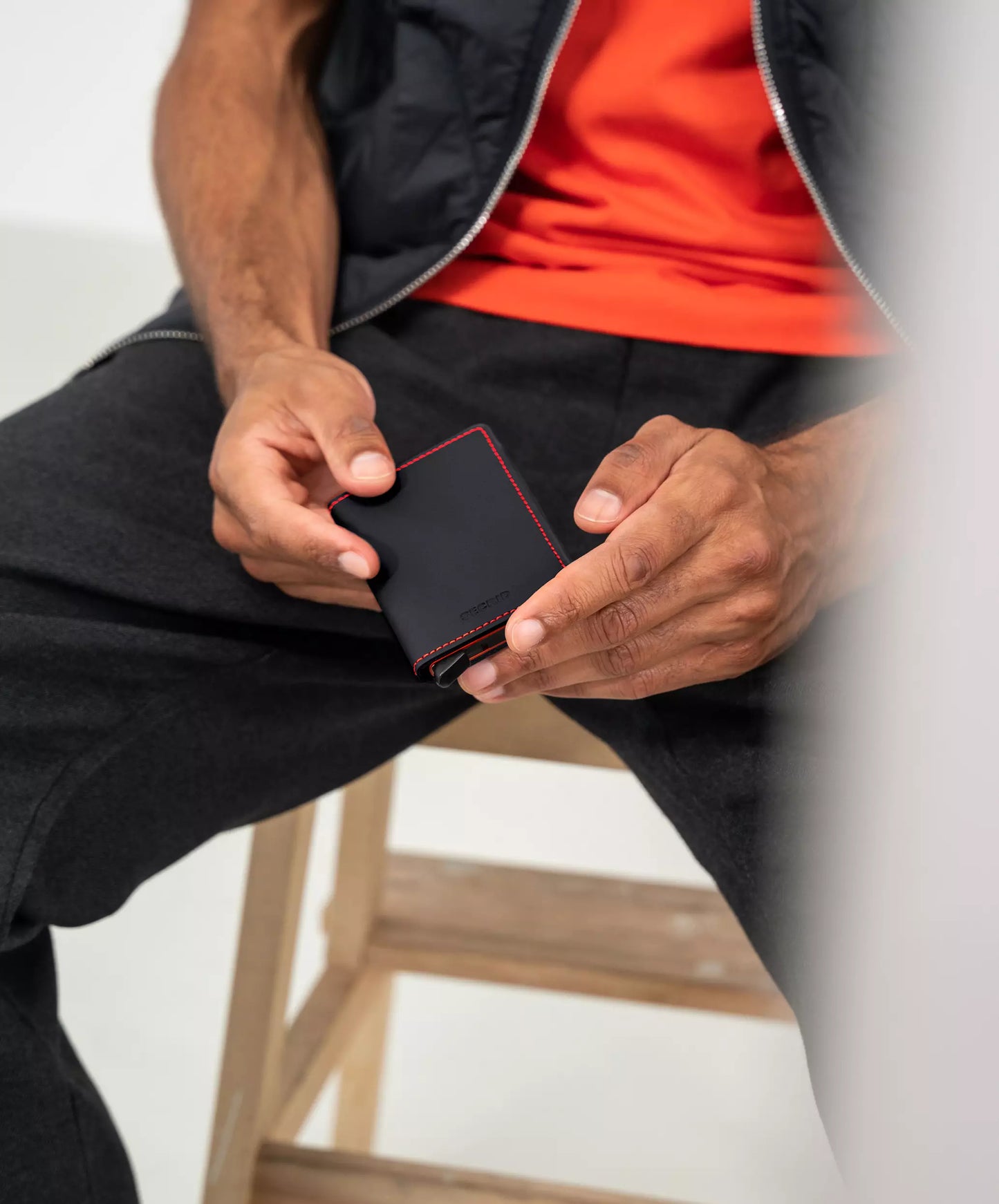 Secrid Slim Matte Black & Red Wallet