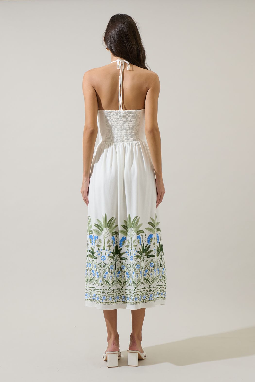 Sugarlips Senara Floral Tiny Halter Neck Midi Dress